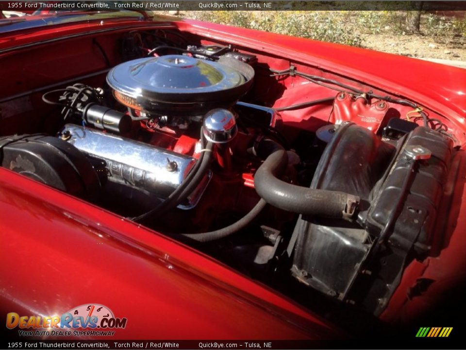 1955 Ford Thunderbird Convertible Torch Red / Red/White Photo #16