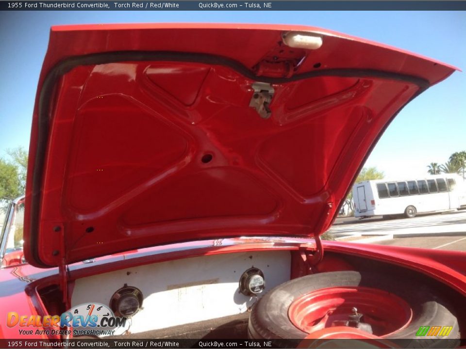1955 Ford Thunderbird Convertible Torch Red / Red/White Photo #19