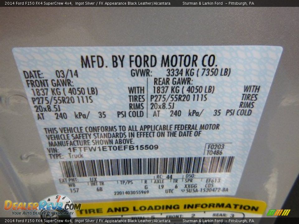 2014 Ford F150 FX4 SuperCrew 4x4 Ingot Silver / FX Appearance Black Leather/Alcantara Photo #14