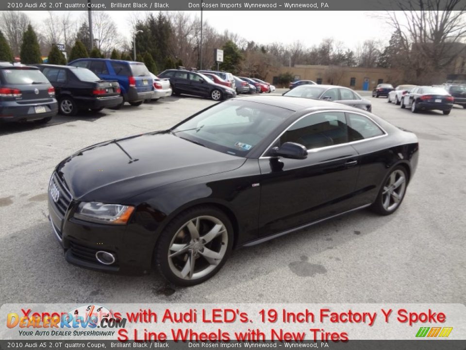 2010 Audi A5 2.0T quattro Coupe Brilliant Black / Black Photo #7