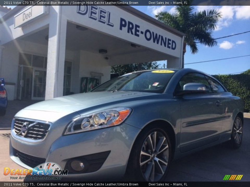 2011 Volvo C70 T5 Celestial Blue Metallic / Soverign Hide Calcite Leather/Umbra Brown Photo #1