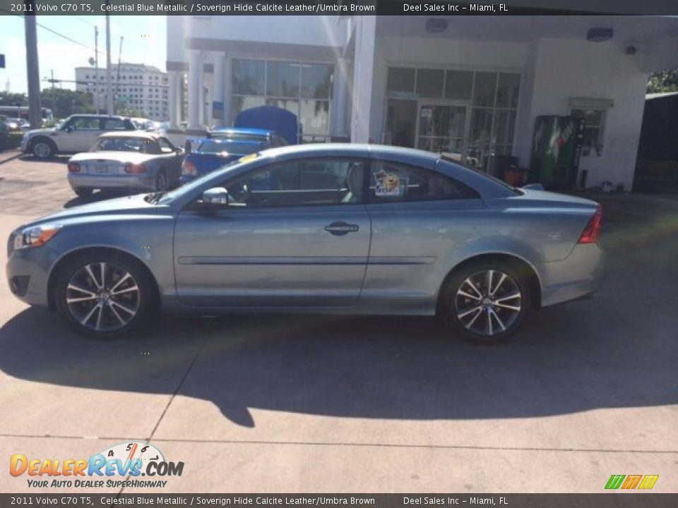 2011 Volvo C70 T5 Celestial Blue Metallic / Soverign Hide Calcite Leather/Umbra Brown Photo #2