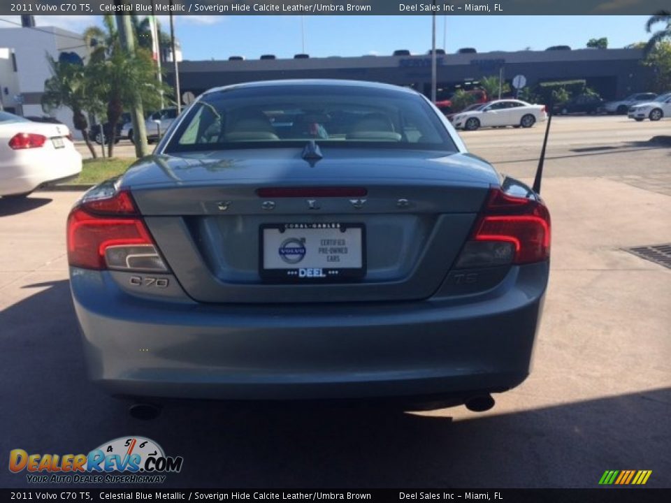 2011 Volvo C70 T5 Celestial Blue Metallic / Soverign Hide Calcite Leather/Umbra Brown Photo #4