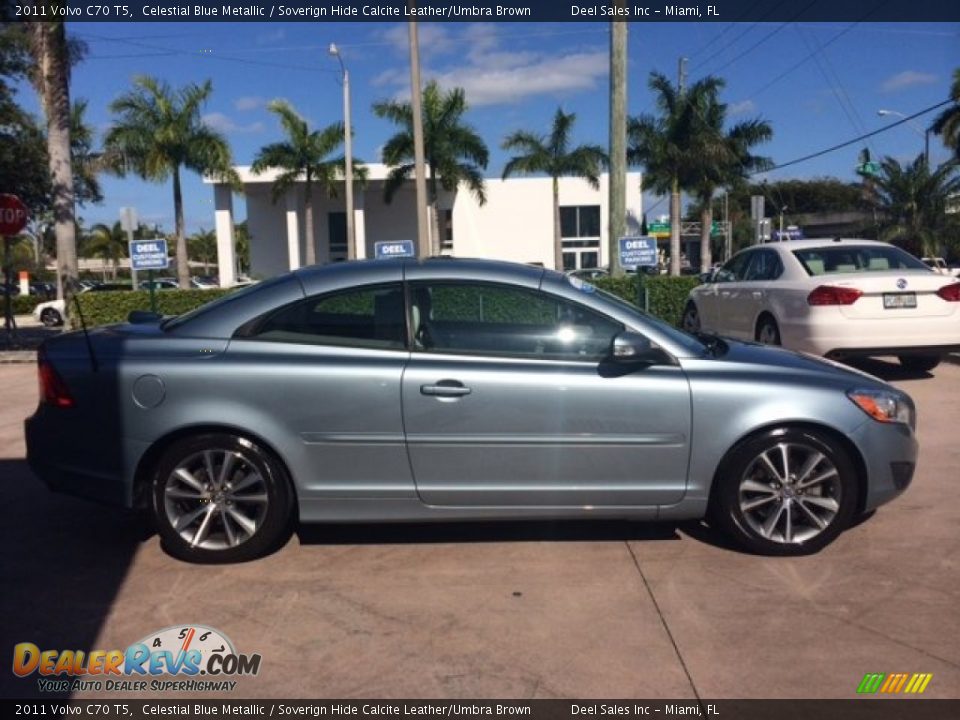 2011 Volvo C70 T5 Celestial Blue Metallic / Soverign Hide Calcite Leather/Umbra Brown Photo #6