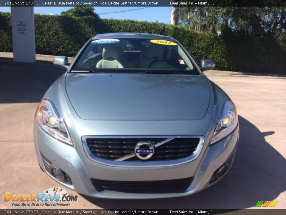 2011 Volvo C70 T5 Celestial Blue Metallic / Soverign Hide Calcite Leather/Umbra Brown Photo #8
