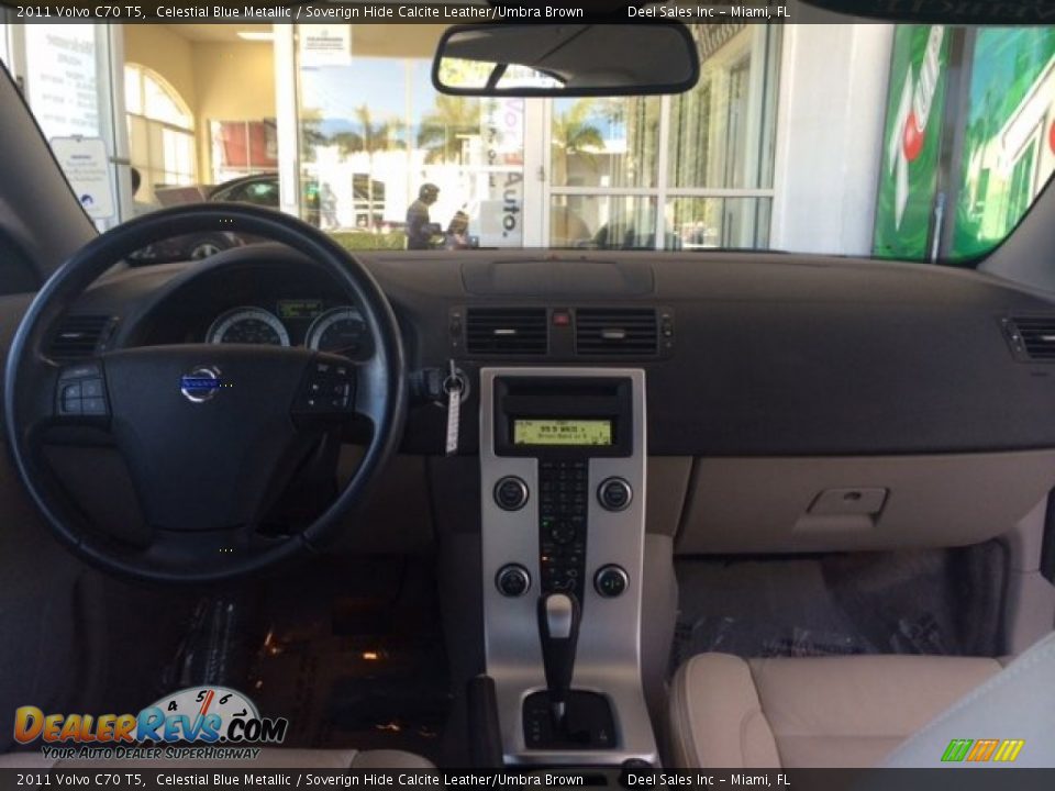 2011 Volvo C70 T5 Celestial Blue Metallic / Soverign Hide Calcite Leather/Umbra Brown Photo #12