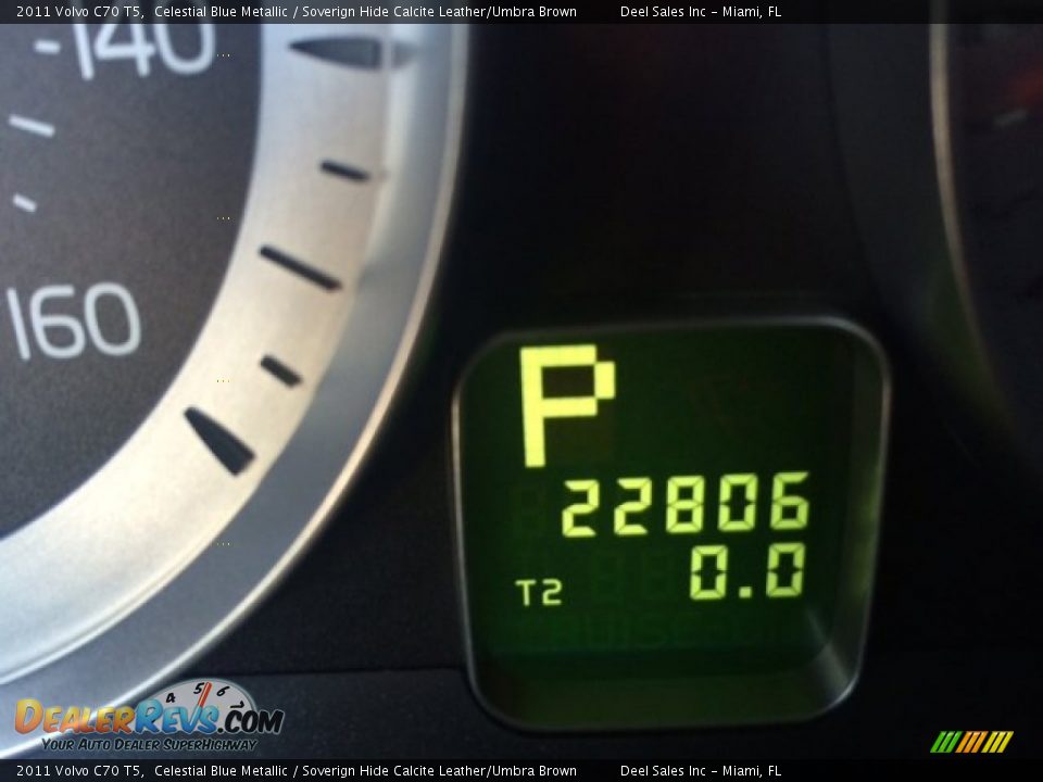 2011 Volvo C70 T5 Celestial Blue Metallic / Soverign Hide Calcite Leather/Umbra Brown Photo #15