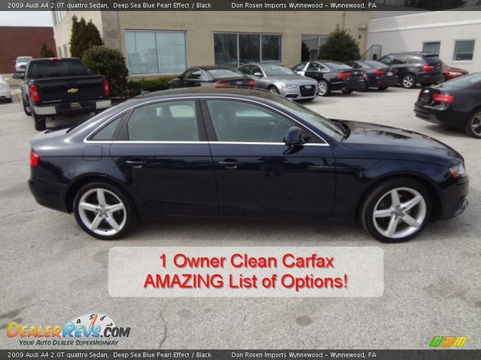 2009 Audi A4 2.0T quattro Sedan Deep Sea Blue Pearl Effect / Black Photo #2
