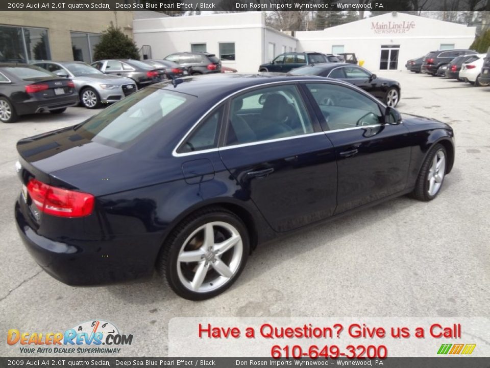 2009 Audi A4 2.0T quattro Sedan Deep Sea Blue Pearl Effect / Black Photo #3