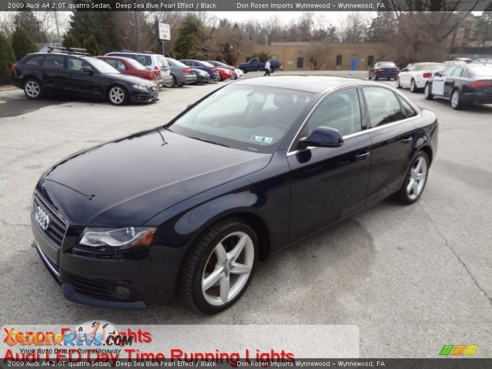 2009 Audi A4 2.0T quattro Sedan Deep Sea Blue Pearl Effect / Black Photo #7