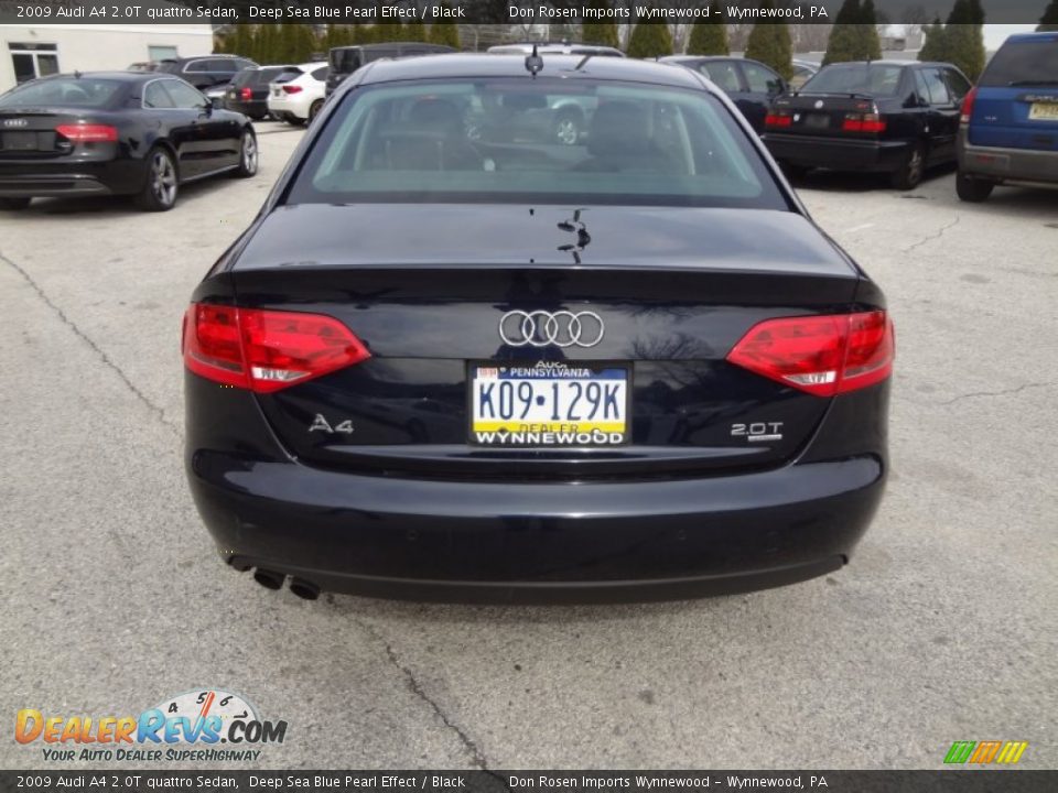 2009 Audi A4 2.0T quattro Sedan Deep Sea Blue Pearl Effect / Black Photo #10
