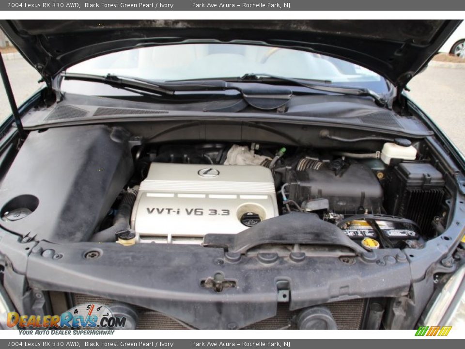 2004 Lexus RX 330 AWD Black Forest Green Pearl / Ivory Photo #28