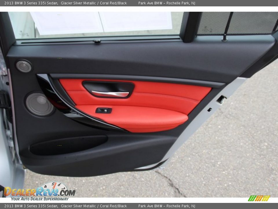 2013 BMW 3 Series 335i Sedan Glacier Silver Metallic / Coral Red/Black Photo #23