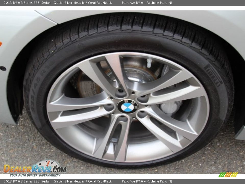 2013 BMW 3 Series 335i Sedan Glacier Silver Metallic / Coral Red/Black Photo #33