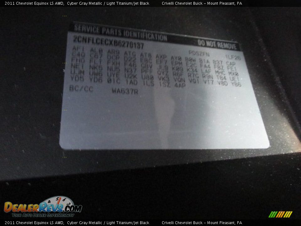 2011 Chevrolet Equinox LS AWD Cyber Gray Metallic / Light Titanium/Jet Black Photo #29