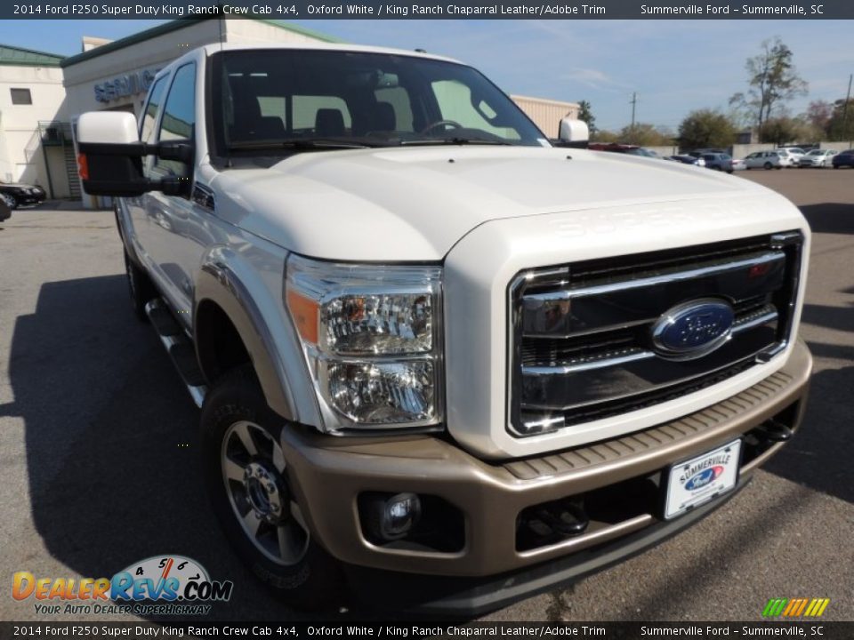 2014 Ford F250 Super Duty King Ranch Crew Cab 4x4 Oxford White / King Ranch Chaparral Leather/Adobe Trim Photo #1
