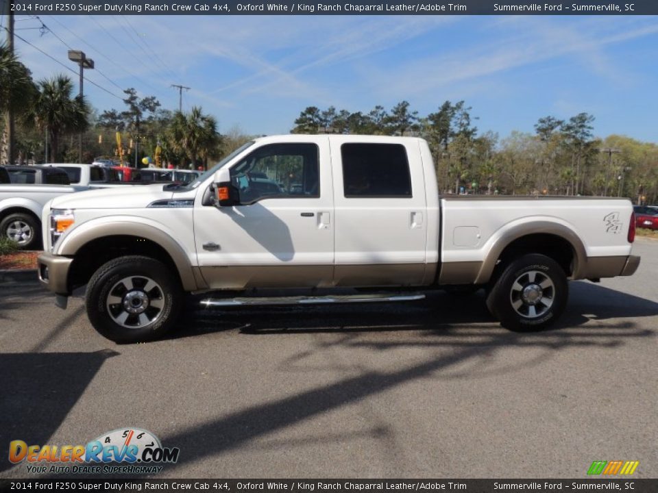 2014 Ford F250 Super Duty King Ranch Crew Cab 4x4 Oxford White / King Ranch Chaparral Leather/Adobe Trim Photo #2