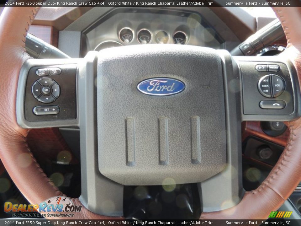 2014 Ford F250 Super Duty King Ranch Crew Cab 4x4 Oxford White / King Ranch Chaparral Leather/Adobe Trim Photo #24