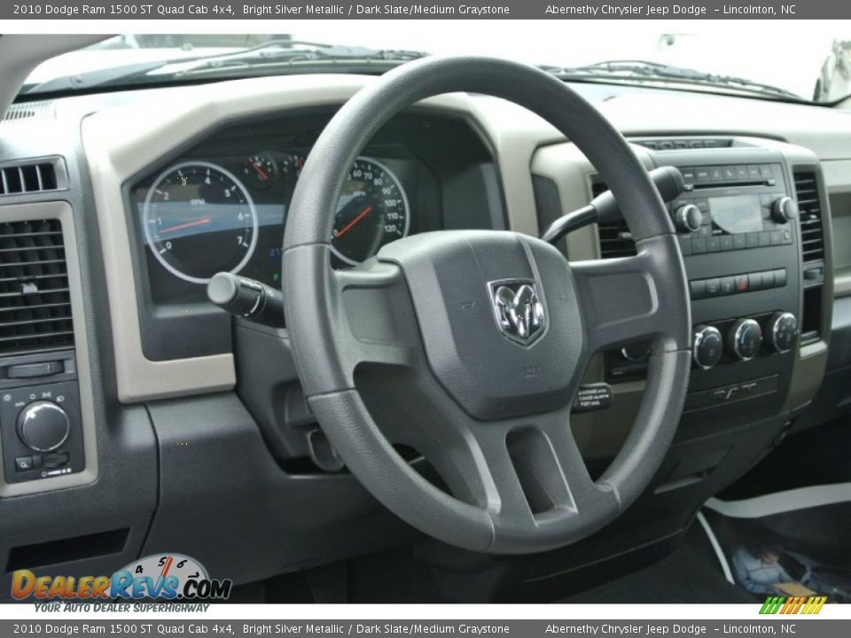 2010 Dodge Ram 1500 ST Quad Cab 4x4 Bright Silver Metallic / Dark Slate/Medium Graystone Photo #25