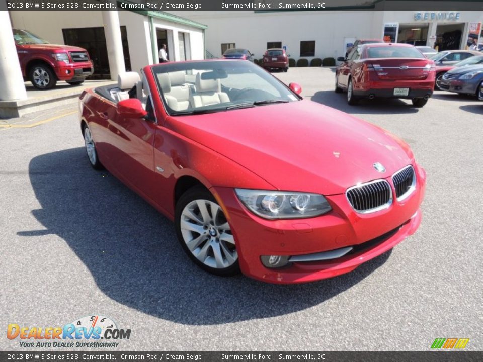 2013 BMW 3 Series 328i Convertible Crimson Red / Cream Beige Photo #1