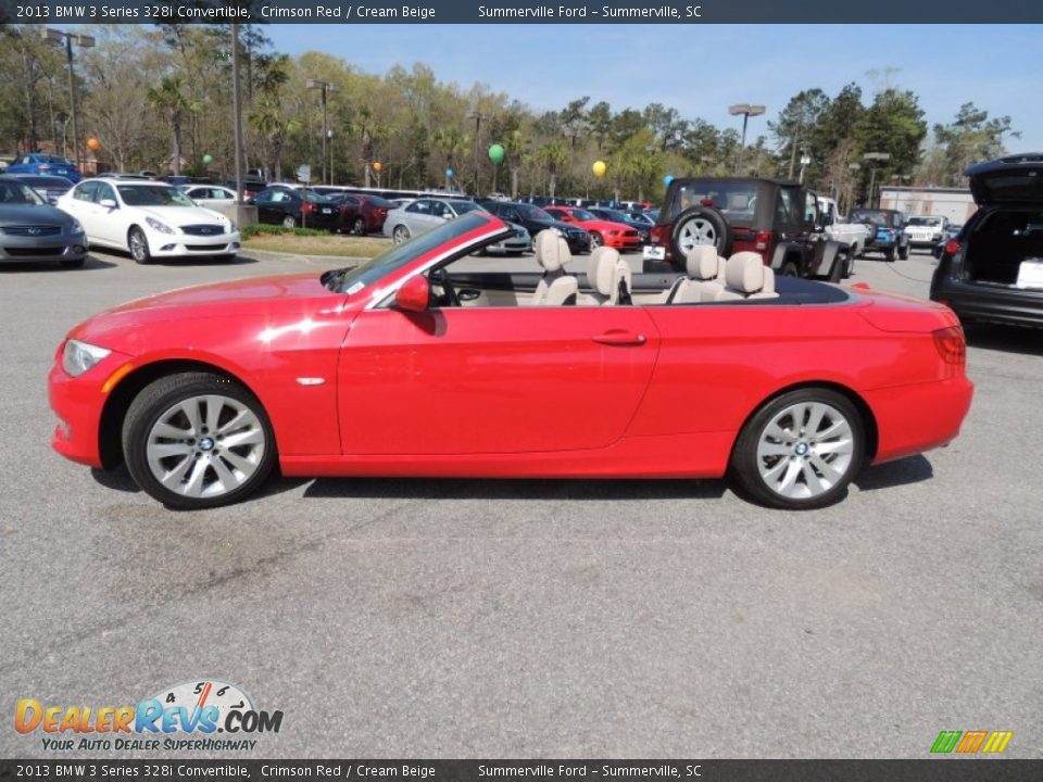 2013 BMW 3 Series 328i Convertible Crimson Red / Cream Beige Photo #2