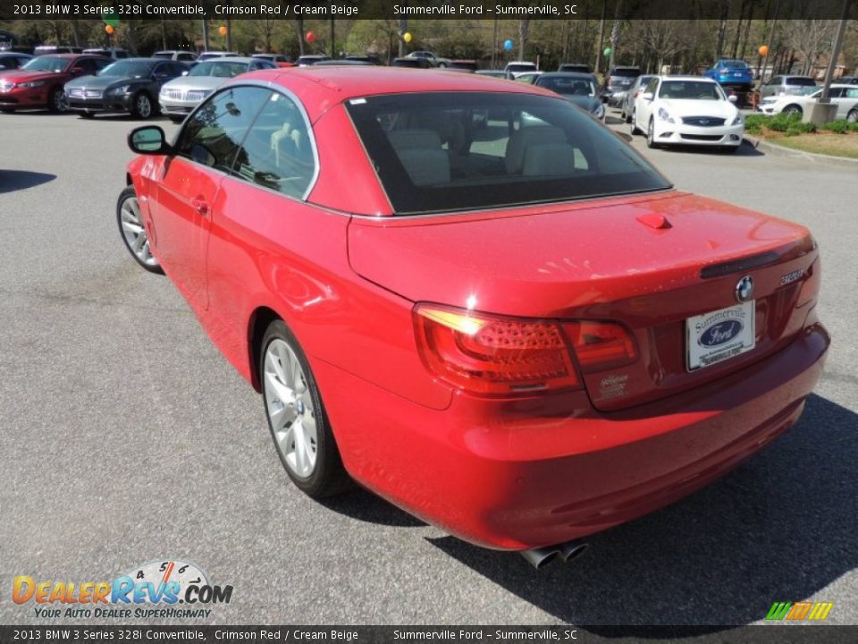 2013 BMW 3 Series 328i Convertible Crimson Red / Cream Beige Photo #11