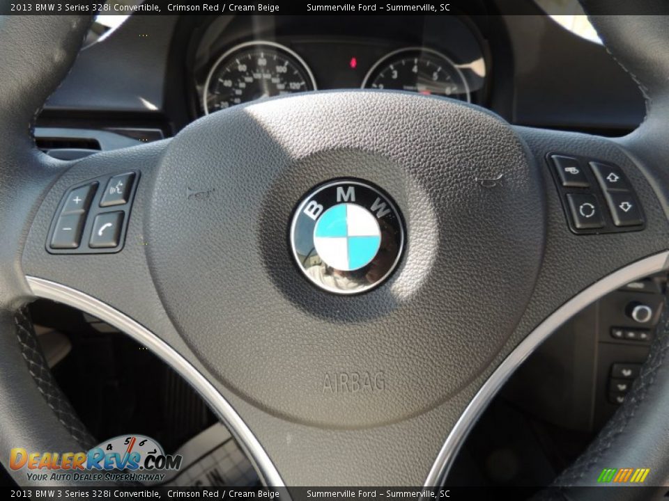 2013 BMW 3 Series 328i Convertible Crimson Red / Cream Beige Photo #17