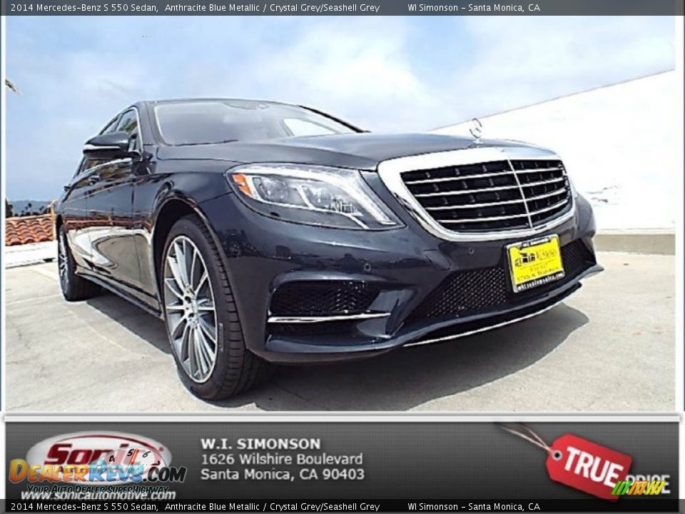 2014 Mercedes-Benz S 550 Sedan Anthracite Blue Metallic / Crystal Grey/Seashell Grey Photo #1