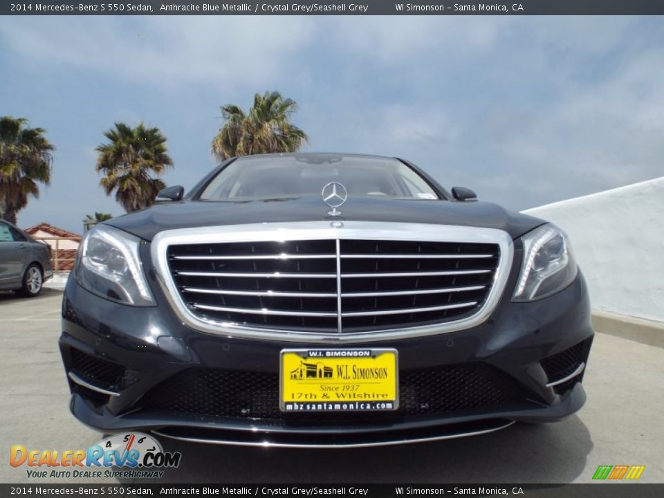 2014 Mercedes-Benz S 550 Sedan Anthracite Blue Metallic / Crystal Grey/Seashell Grey Photo #2