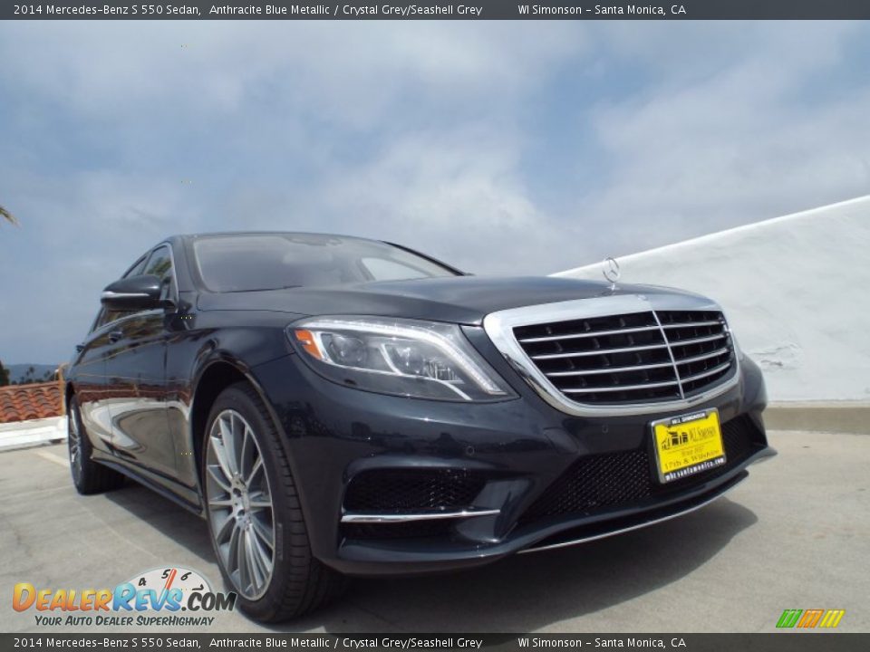 2014 Mercedes-Benz S 550 Sedan Anthracite Blue Metallic / Crystal Grey/Seashell Grey Photo #11