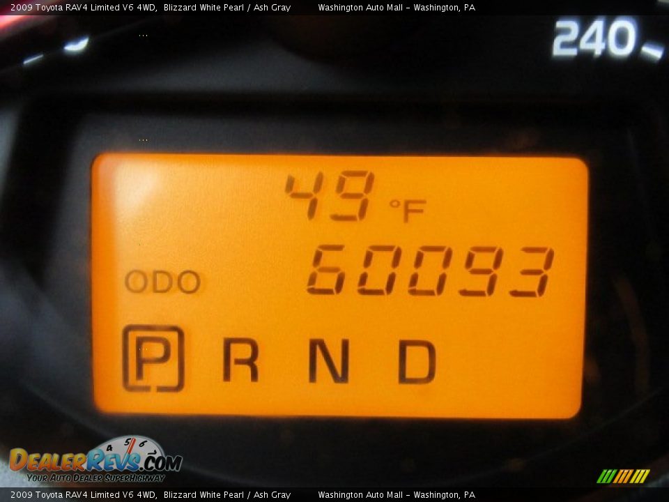 2009 Toyota RAV4 Limited V6 4WD Blizzard White Pearl / Ash Gray Photo #20