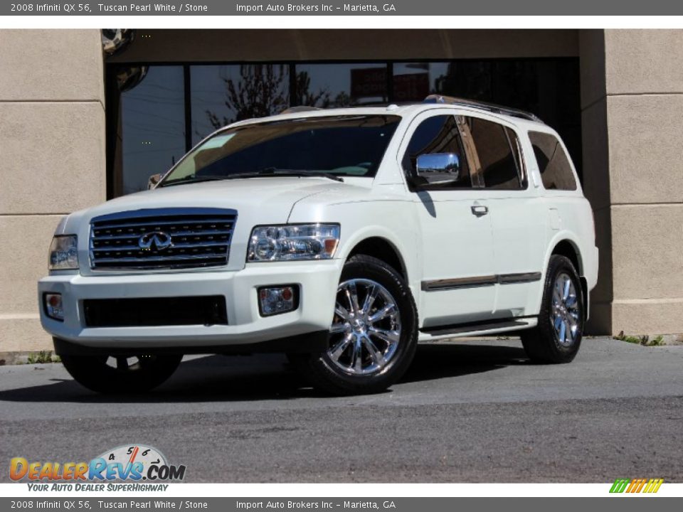 2008 Infiniti QX 56 Tuscan Pearl White / Stone Photo #1