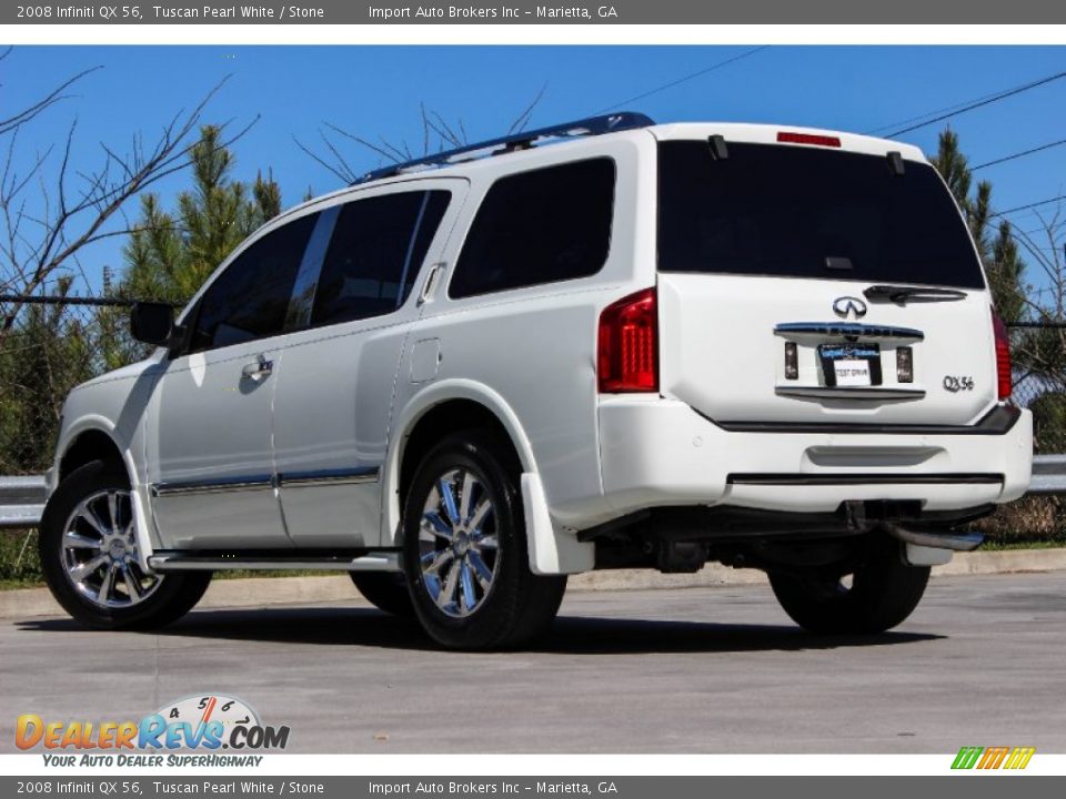 2008 Infiniti QX 56 Tuscan Pearl White / Stone Photo #5