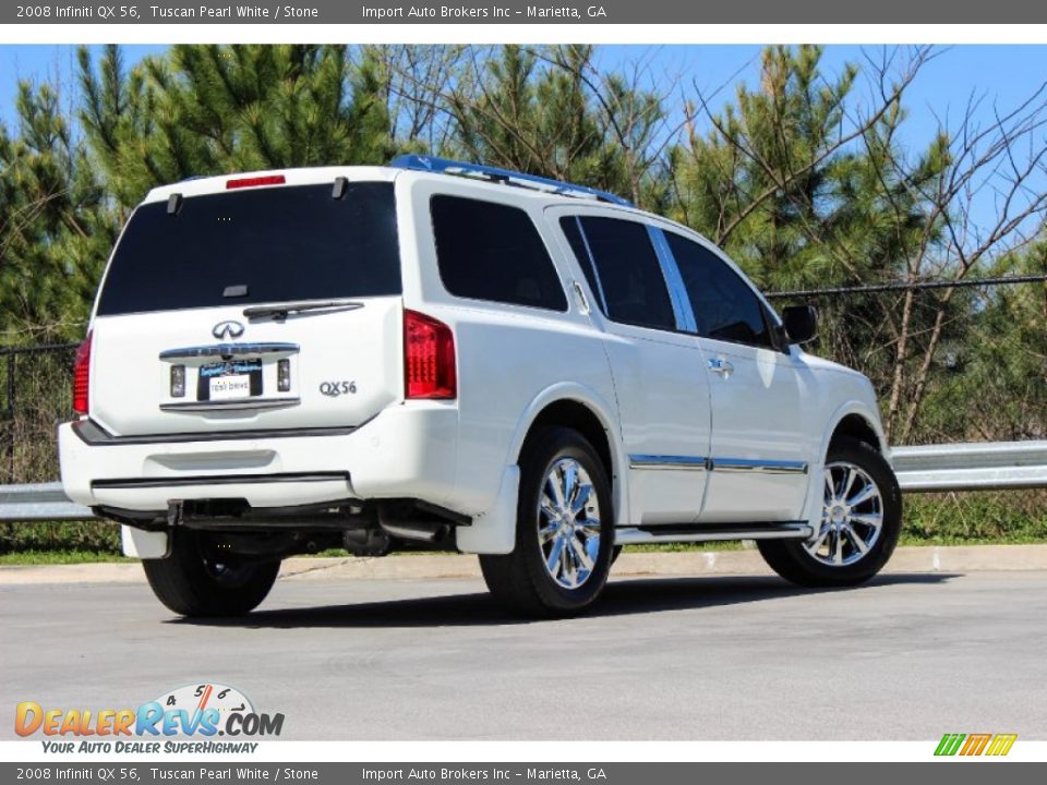 2008 Infiniti QX 56 Tuscan Pearl White / Stone Photo #6