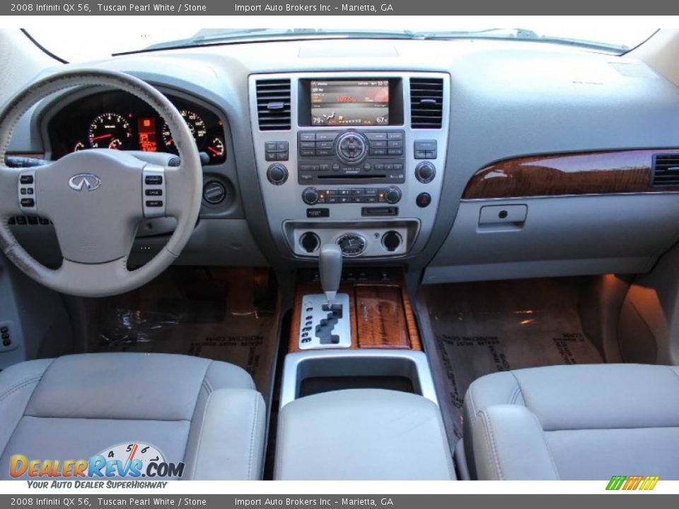 2008 Infiniti QX 56 Tuscan Pearl White / Stone Photo #8