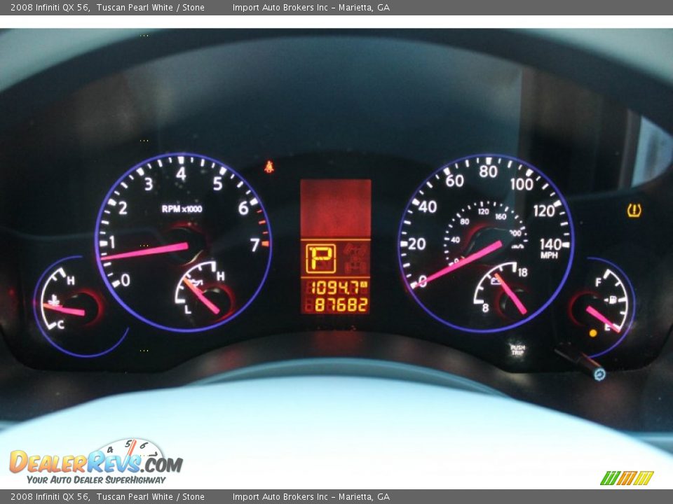 2008 Infiniti QX 56 Tuscan Pearl White / Stone Photo #9