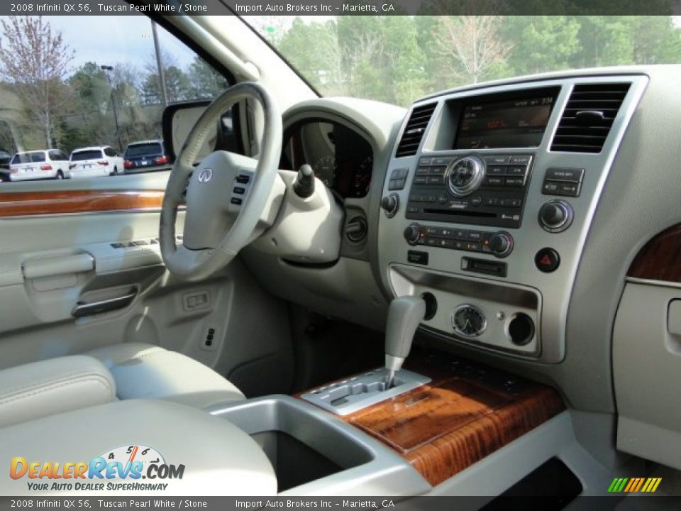 2008 Infiniti QX 56 Tuscan Pearl White / Stone Photo #10