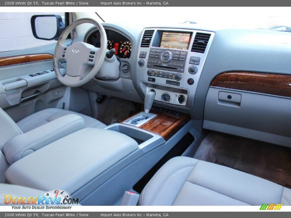 2008 Infiniti QX 56 Tuscan Pearl White / Stone Photo #11