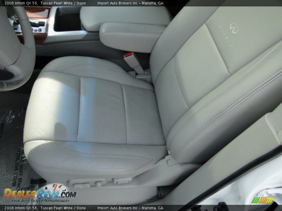 2008 Infiniti QX 56 Tuscan Pearl White / Stone Photo #18