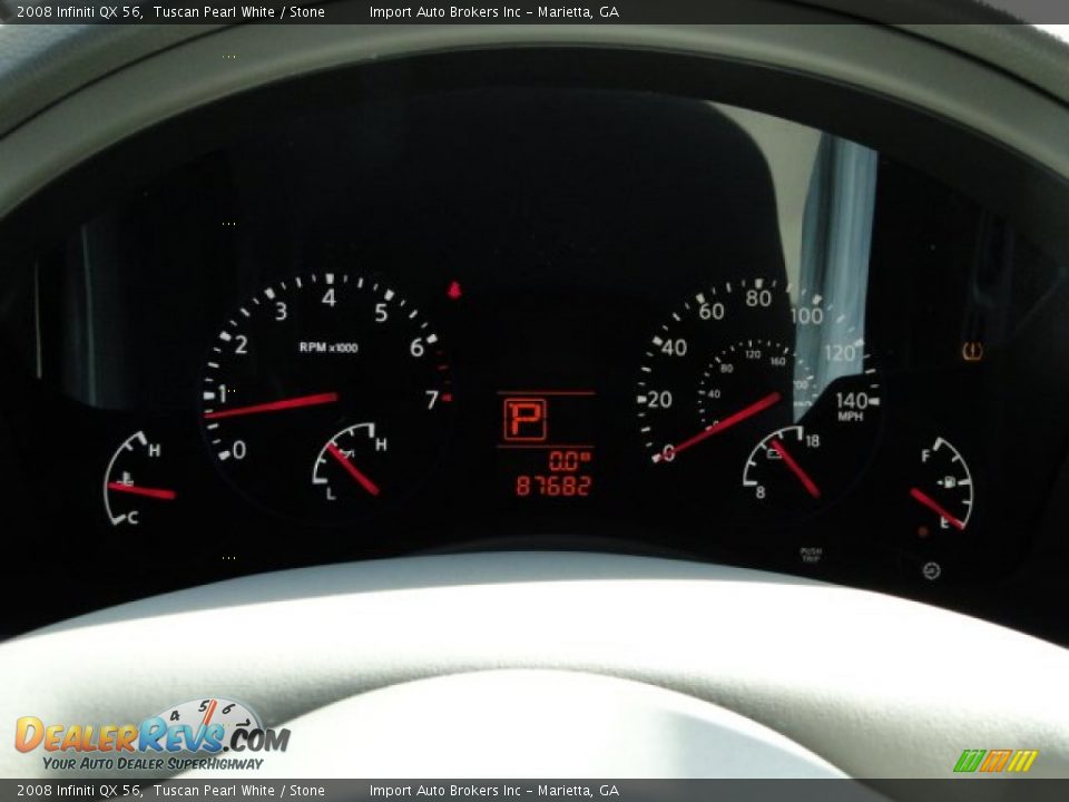 2008 Infiniti QX 56 Tuscan Pearl White / Stone Photo #34