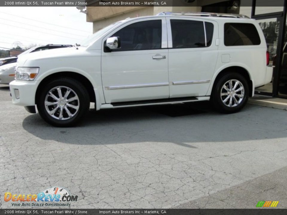 2008 Infiniti QX 56 Tuscan Pearl White / Stone Photo #35