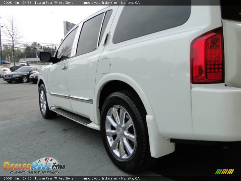 2008 Infiniti QX 56 Tuscan Pearl White / Stone Photo #36