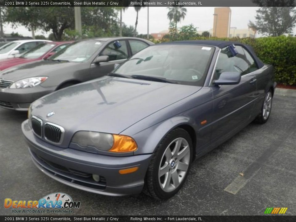 2001 BMW 3 Series 325i Convertible Steel Blue Metallic / Grey Photo #1