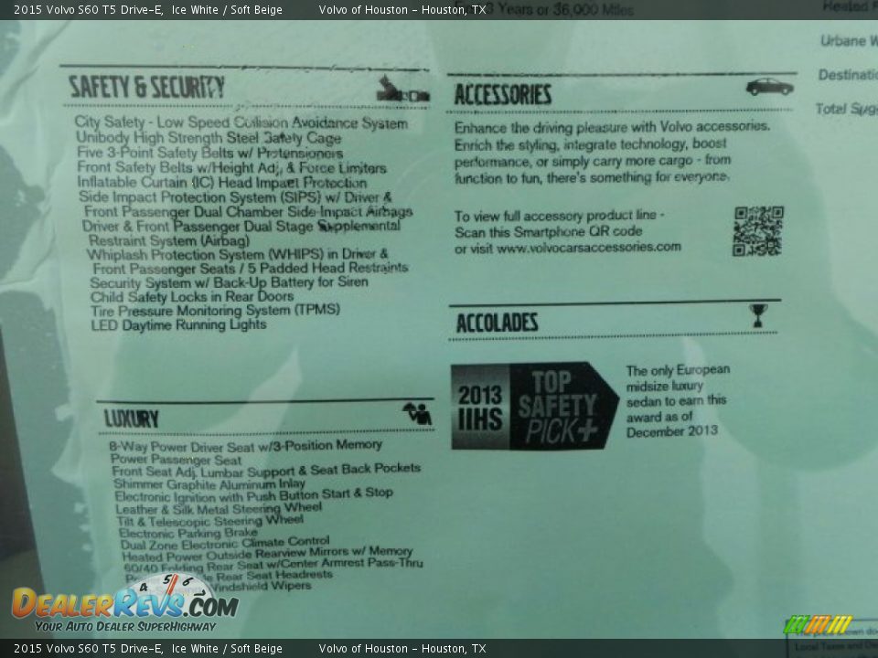 2015 Volvo S60 T5 Drive-E Ice White / Soft Beige Photo #33
