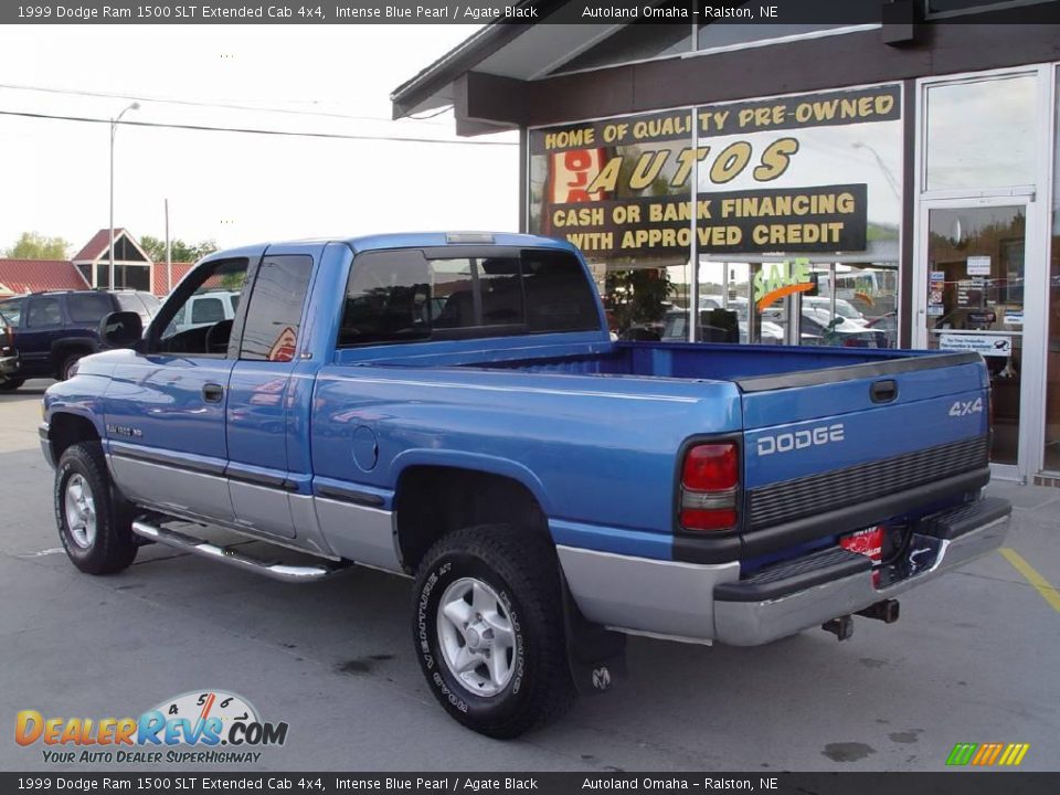 1999 Dodge Ram 1500 SLT Extended Cab 4x4 Intense Blue Pearl / Agate Black Photo #4