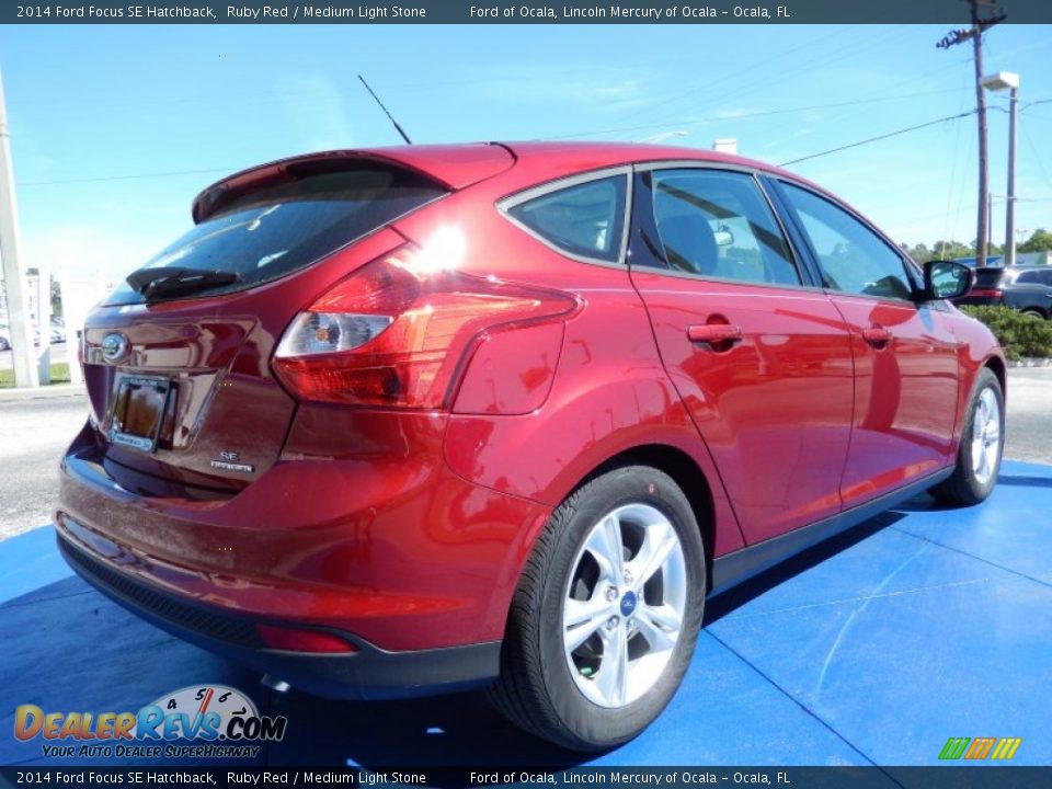 2014 Ford Focus SE Hatchback Ruby Red / Medium Light Stone Photo #3