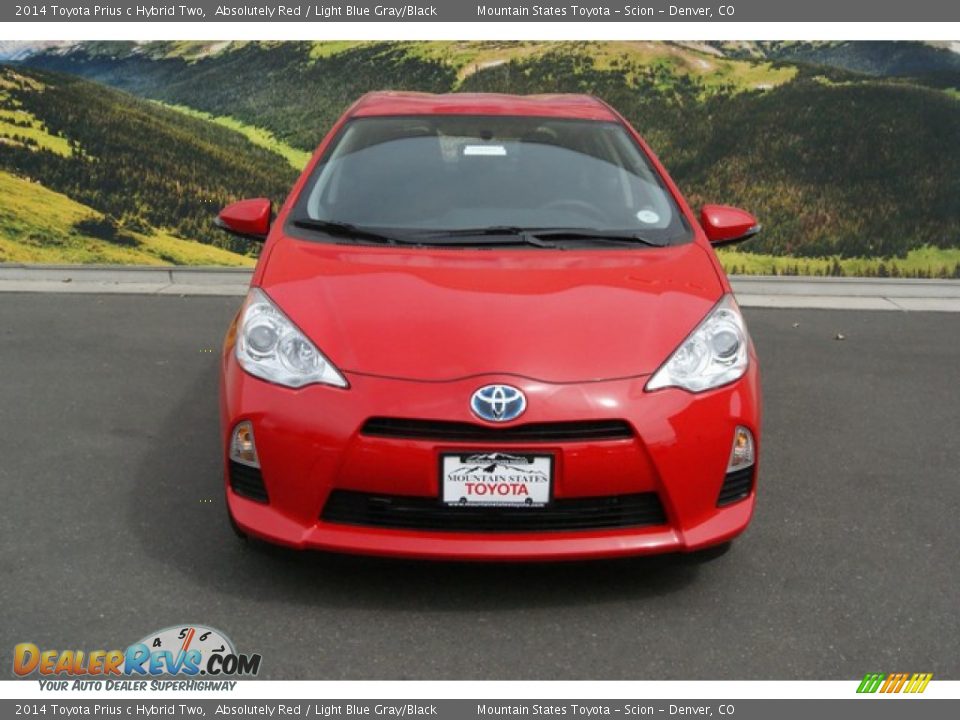 2014 Toyota Prius c Hybrid Two Absolutely Red / Light Blue Gray/Black Photo #2