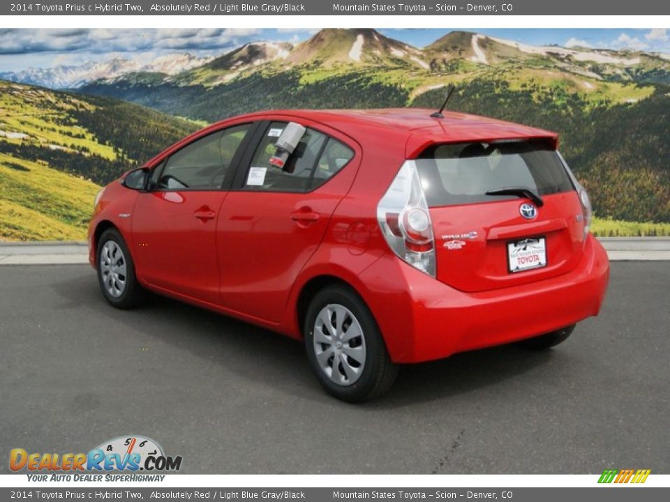 2014 Toyota Prius c Hybrid Two Absolutely Red / Light Blue Gray/Black Photo #3