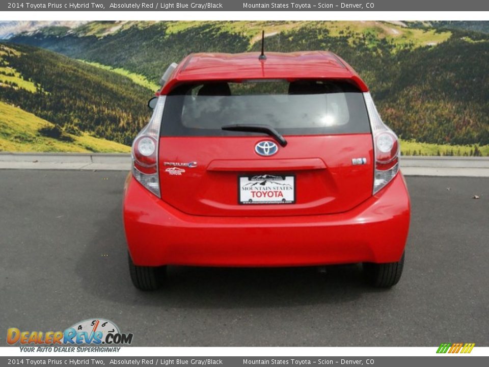 2014 Toyota Prius c Hybrid Two Absolutely Red / Light Blue Gray/Black Photo #4