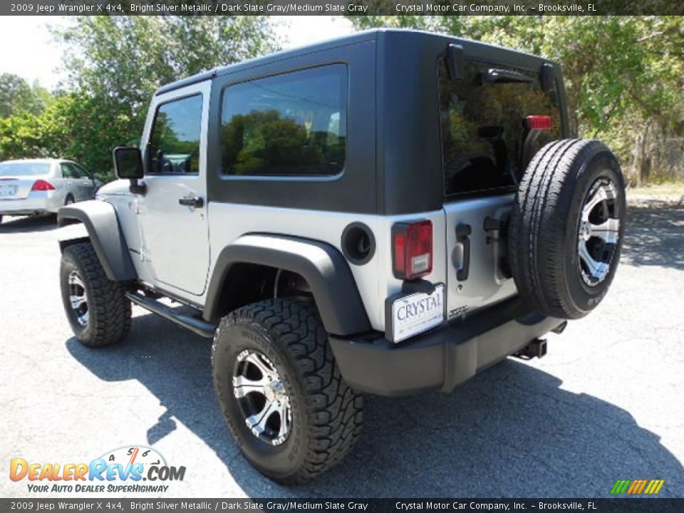2009 Jeep Wrangler X 4x4 Bright Silver Metallic / Dark Slate Gray/Medium Slate Gray Photo #3